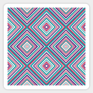 Vivid Diamond Burst: Pattern of Pinks, Blues, and Purple Sticker